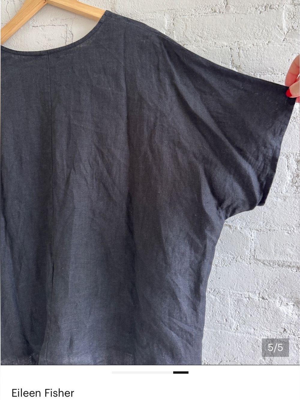 Vintage 100% Linen Oversized Top in Black, size XL - Picture 5 of 5